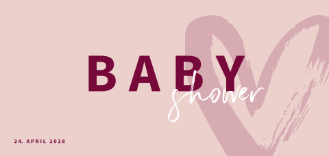 Moderene Babyshower-Einladung mit Herzen