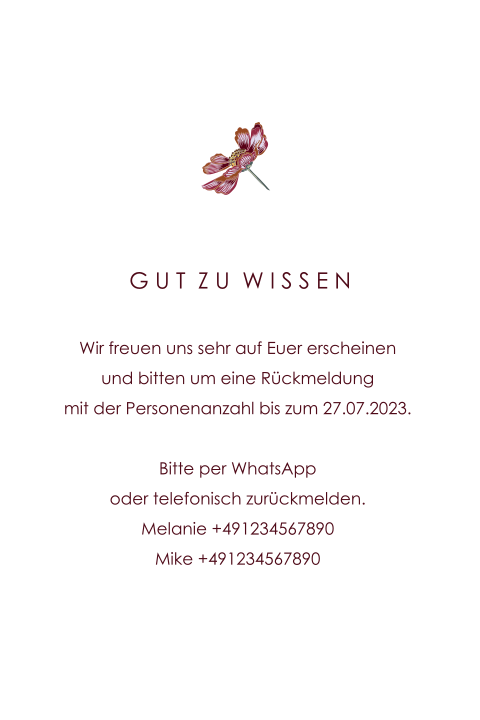 Florale Einlegeblatt