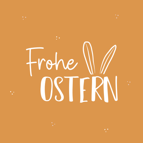 Hellbraune Osterkarte mit Text