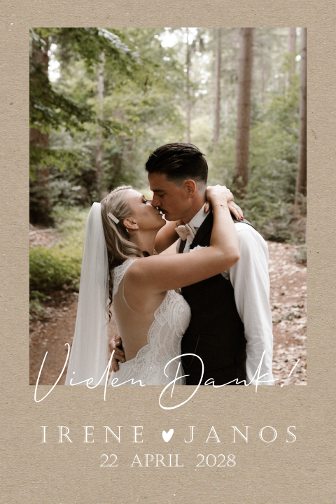 Magnetische Kraftlook-Dankeskarte zur Hochzeit mit Foto