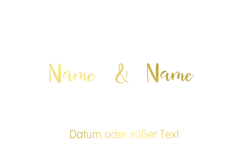 Foliendruck - Doppelte Hochzeitkarte Querformat Falz links