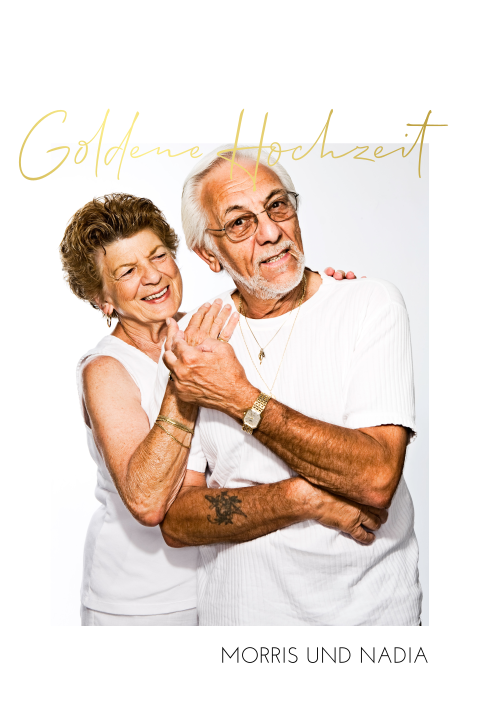 Einladung zur goldenen Hochzeit im Polaroid