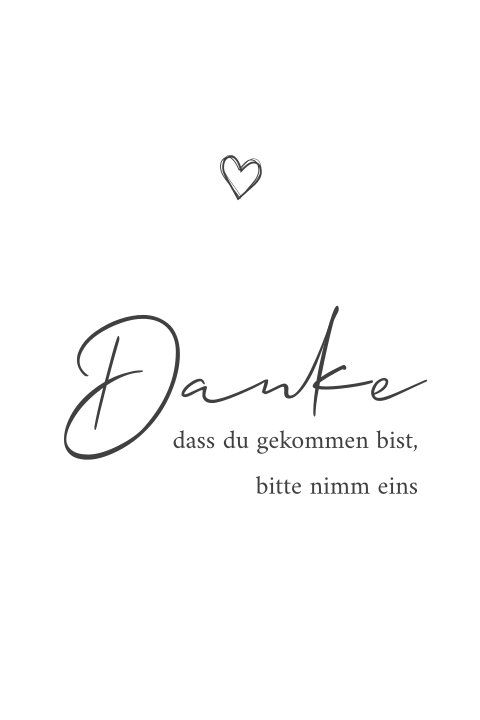 Hinweisposter Gastgeschenke 20x30
