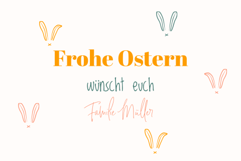 Osterkarte mit Kaninchenohren