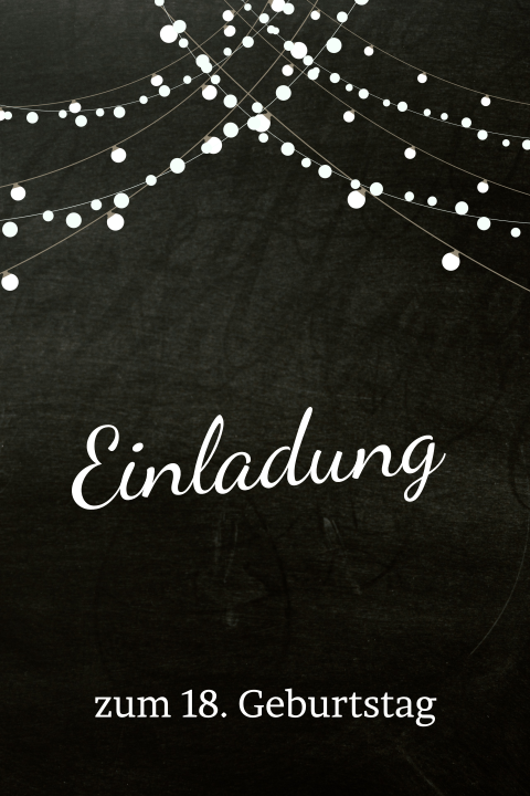 Doppelseitige Geburtstagseinladung mit Lichterkette
