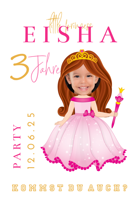 Einladung zum Kindergeburtstag "Little Princess"