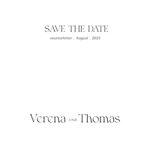 Schlichte Save the Date Karte mit Namen des Paares