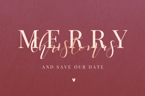 Weihnachtliche Save the Date-Karte in Rottönen