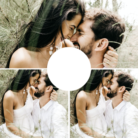 3 Fotos Hochzeit Dankeskarte
