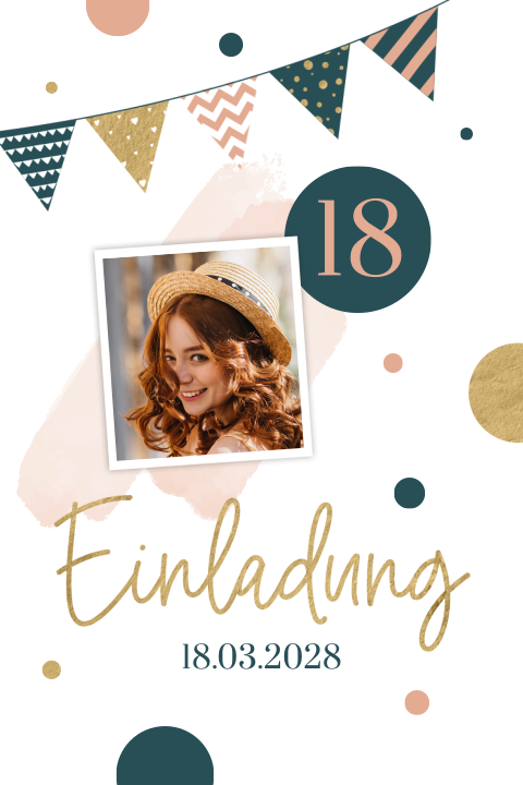 Einladung zum 18. Geburtstag mit Foto