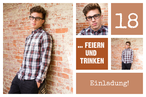 Einladung zum 18. Geburtstag mit Platz für eigene Fotos