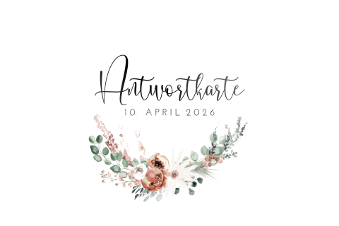 Hochzeit Antwortkarte mit Blumen und Sechskant