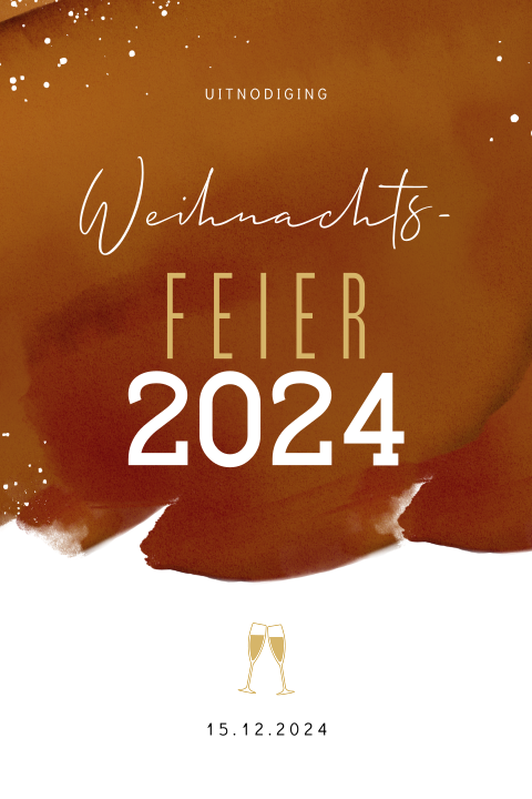 Einladung zur Weihnachtsfeier für Firmen mit Sektgläsern