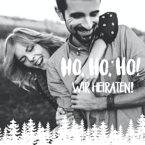 Quadratische weihnachtliche Save the Date-Karte mit großem Foto