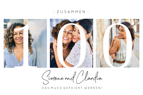 Hübsche Einladung zum Doppelgeburtstag mit Fotocollage