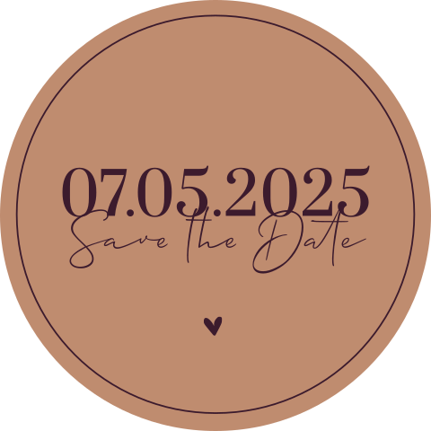 Schicke runde Save the date Karte