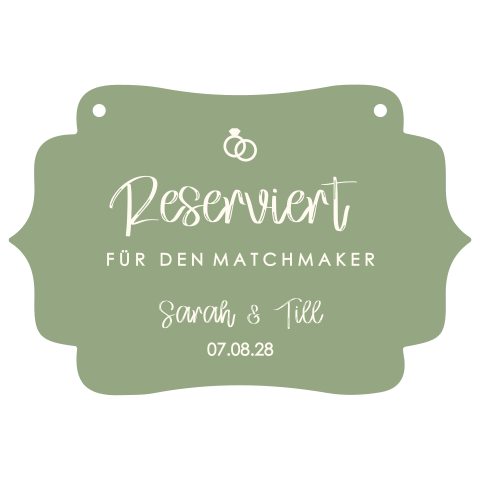 Witzige Stuhldekoration Hochzeit in Salbeigrün
