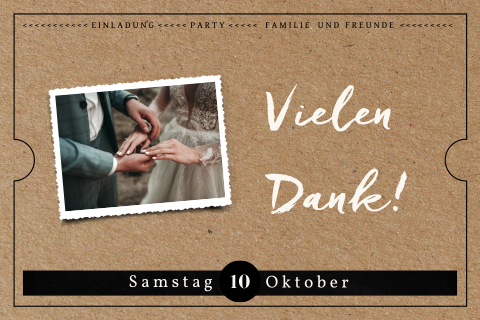 Dankeskarte Hochzeit aus Kraftoptik