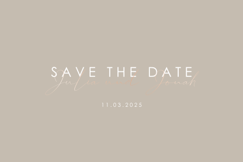 Edele Save the Date-Karte im Sandton mit schicker Roségoldfolie