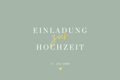 Schicke Einladung zur Hochzeit mit Goldfolie