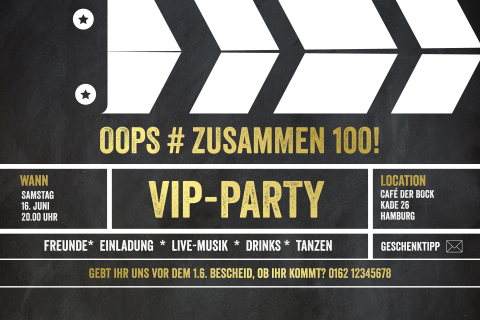 Ready-Set-Go Film-Einladungskarte zum Doppelgeburtstag