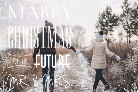 Save the Date-Weihnachtskarte "Marry Christmas" mit Foto