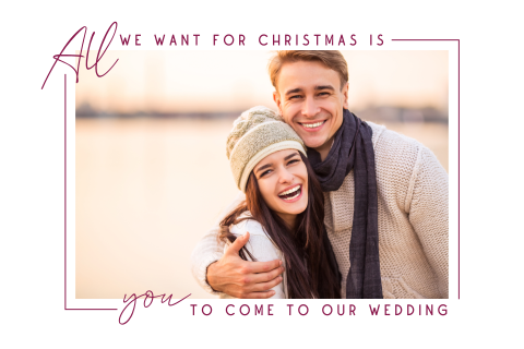 Weihnachtliche Save the Date-Karte mit Foto