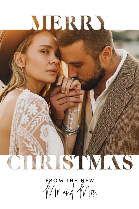 Weihnachtliche Dankeskarte Hochzeit mit Foto Weihnachtliche Dankeskarte Hochzeit mit Foto