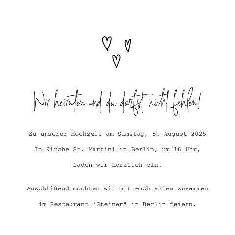 Einlegeblatt mit schlichten Herzen - Biotop