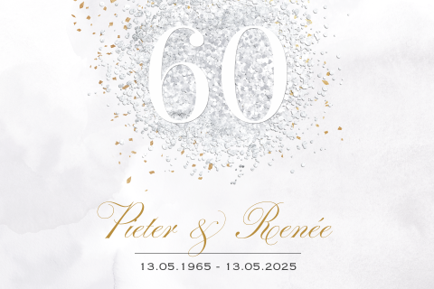 Elegante Diamanthochzeitseinladung mit glitzernder Silber-60