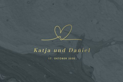 Hochzeitseinladungs-Klappkarte in schickem Anthrazit