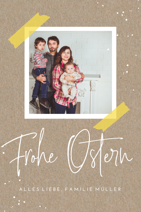 Osterkarte im Kraftlook mit Foto