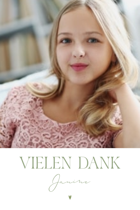 Dankeskarte Firmung mit großem Foto und eleganter Schrift
