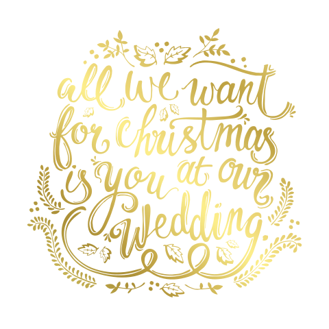 Save the Date - Weihnachtskarte mit Goldfolie