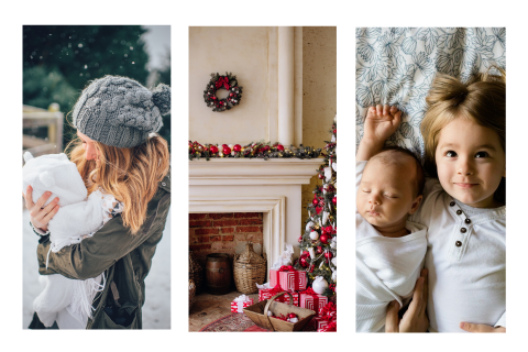 Schicke Weihnachtskarte mit moderner Fotocollage