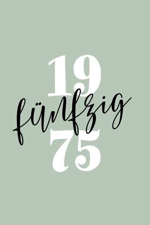 Schlichte Einladung zum 50. Geburtstag mit Jahreszahl