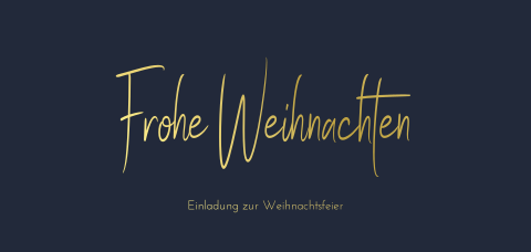 Einladung zur Weihnachtsfeier in Blau - panorama