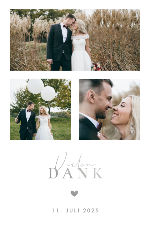 Dankeskarte mit Fotos und schicker Folie