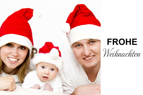 Weihnachtskarte mit großem eigenen Foto und schöner Schrift