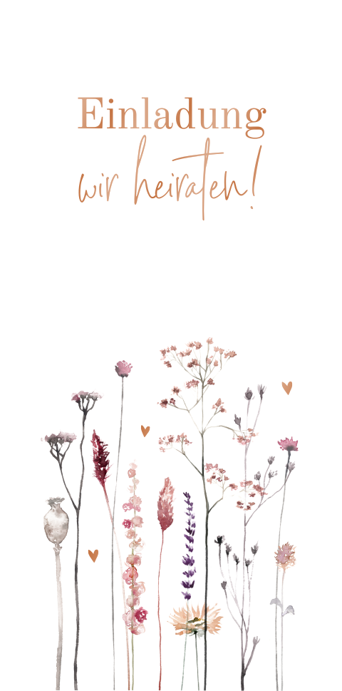 Einsteckhülle für längliche Karten mit Feldblumen und Hochglanz