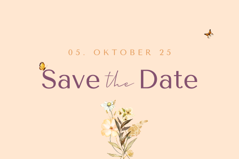 Herbstliche Save the Date-Karte mit runden Ecken