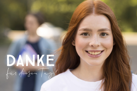 Elegante Dankeskarte Jugendweihe mit großem Foto