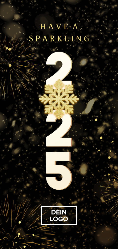 Geschäftliche Weihnachtskarte mit Goldfolie und runden Ecken