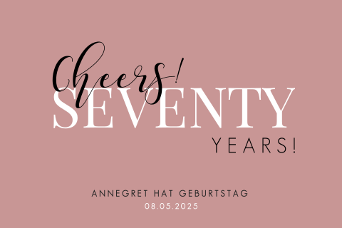 Altrosa Einladung zum 70. Geburtstag in modernem Look