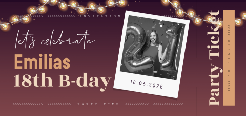 Einladung Dinnerparty oder einem 18. Geburtstag in gedeckten Farben