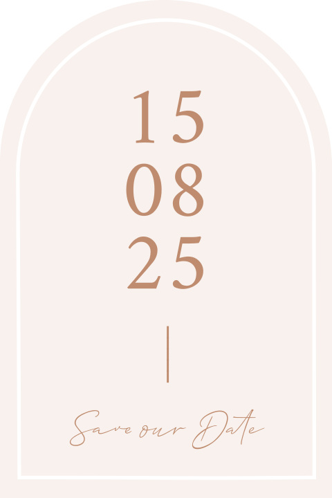 Originelle Save the date Karte in Bogenform