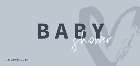 Moderne Einladung zur Babyshower mit Herzen