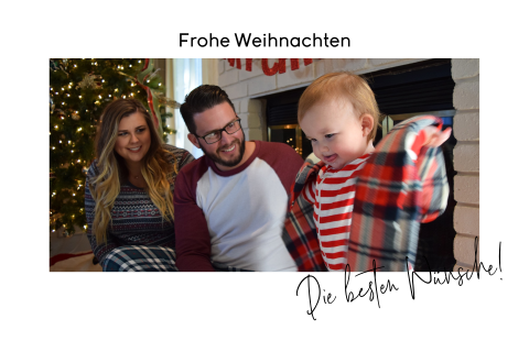 Querformat Weihnachtskarte mit eigenem Foto und toller Schrift