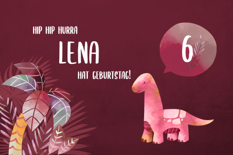 Tolle Kindergeburtstagseinladung mit rosa Dino