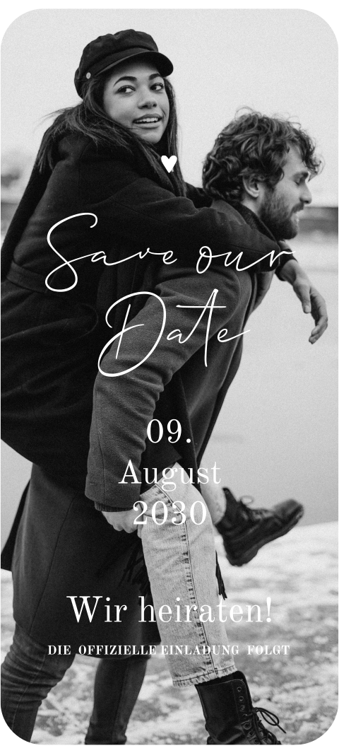 Digitale Save the Date Karte - Romantisches Paarfoto
